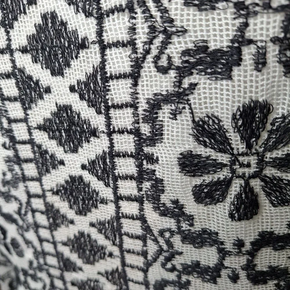 Revolve Antik Batik Dress Black White M Embroidered Tassel Boho Romantic Goth